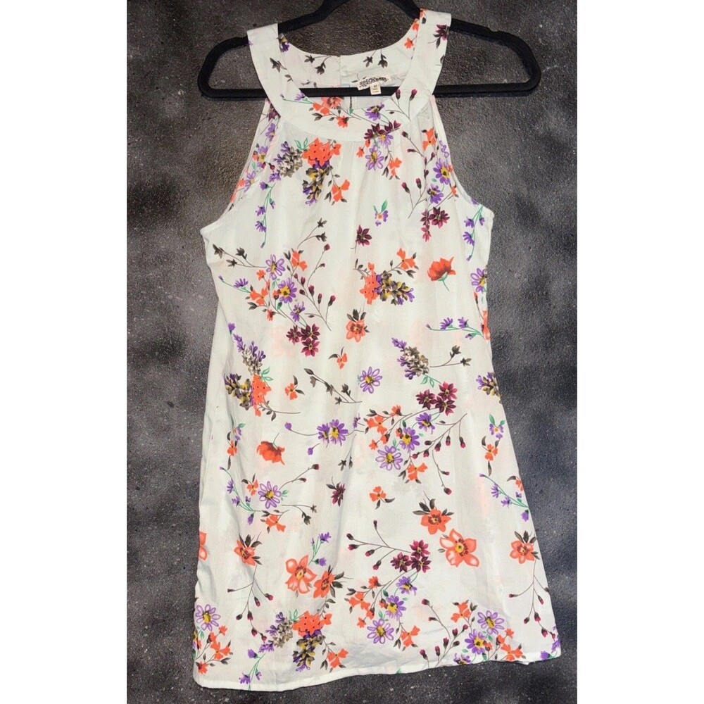 TRAMP Mini Dress Womens M  Light Blue Floral Sheer Romantic Fairycore Y2K